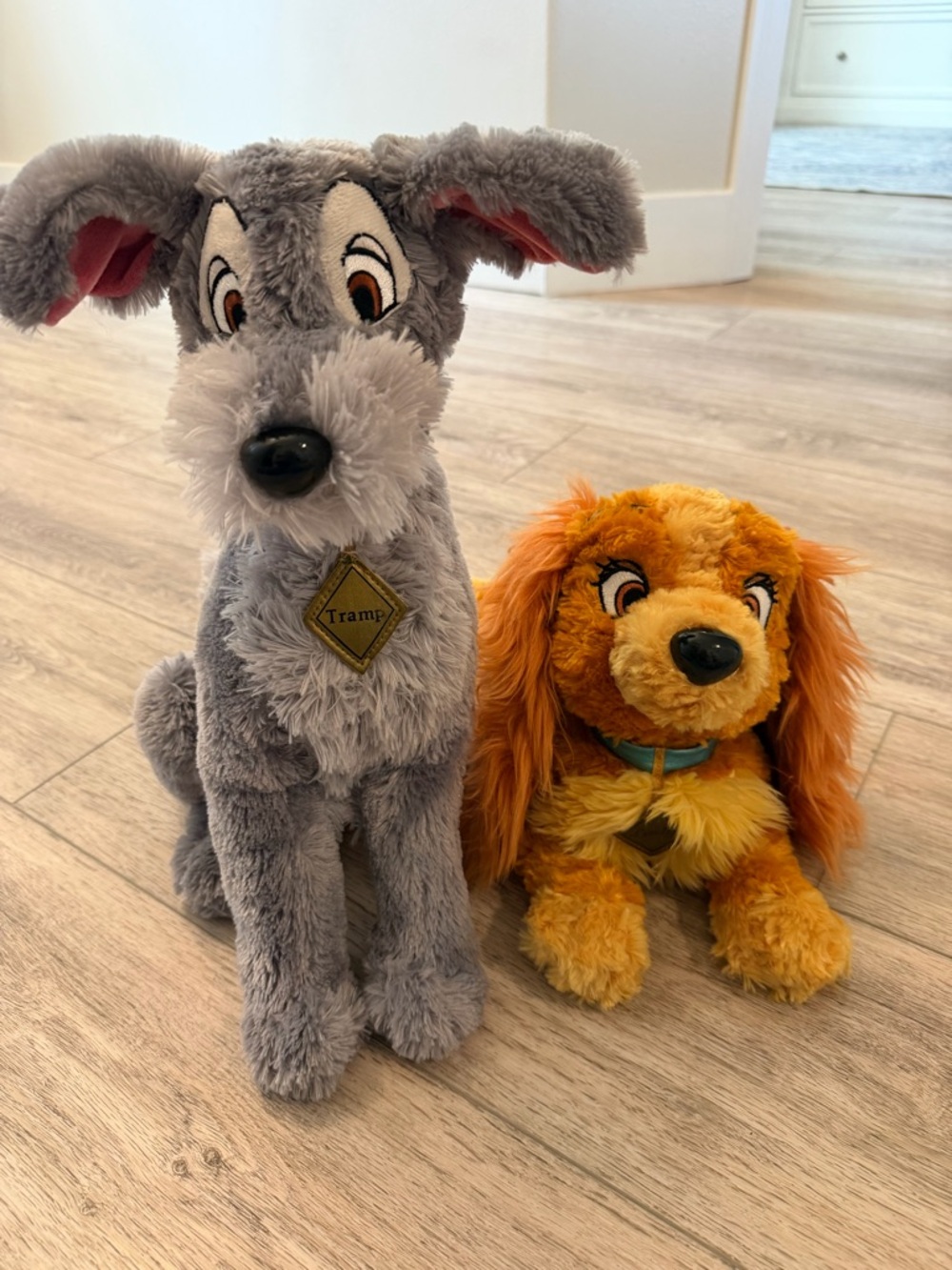 Vintage Disney Disneyland Lady & the Tramp Plush Stuffed Animal Set (2-Piece)